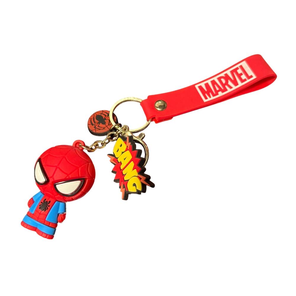 Spider-Man Marvel 3" Figural Rubber Keychain with Wristlet and Charm